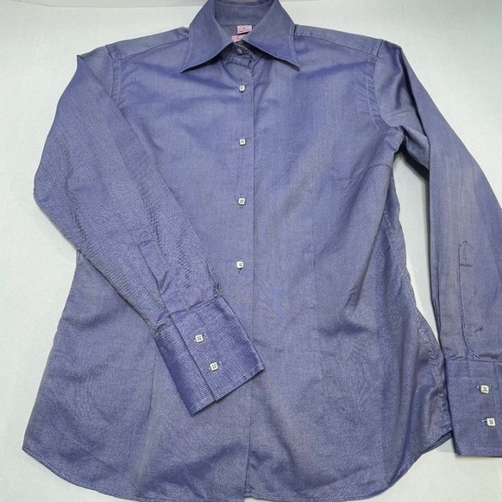 Jeff Rose Women's Button Up Long Sleeve Shirt - Blue - Size Large - EUC